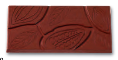 Cabrellon 100 g Cocoa Pod & Leaves Bar Polycarbonate Chocolate Mould